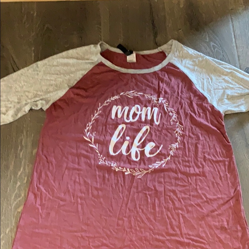 3/4 length sleeve mom life shirt